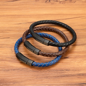 MenneM Bracciale Elegante in Pelle Intrecciata in Acciaio Inossidabile 316L, Bracciale Personalizzato <span class=keywords><strong>Amitie</strong></span> per Donna e Uomo, Produttore RTS - Product Image 5