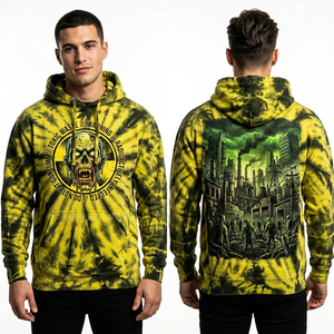 Sudadera con Capucha Color Naranja Óxido, Estampado Gráfico Chaos Rebellion, Ropa Urbana para Hombre, Lavado Vintage, Sudadera Oversize de Felpa, Prenda Personalizada - Product Image 4