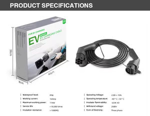 Cable de Carga Rápida para Vehículos Eléctricos, Tipo 2 a Tipo 2, 11 kW, 16 A, 3 Fases, 3 m, Cable de Carga para Coche Eléctrico de TPU y TPE Duradero para Uso Doméstico y Público - Product Image 6