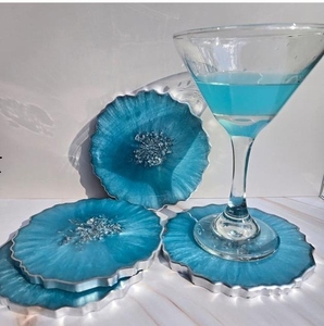 Epoxy Resin Coasters for Bar & Cafe Use Stylish Non-Slip Drink Coasters for Professional Use Durable and Suitable For Daily Use - Product Image 1