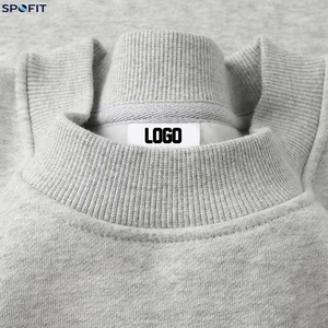เสื้อสเวตเชิ้ตคอกลมโอเวอร์ไซส์ปักโลโก้ SPOFIT แบบกำหนดเอง ผ้าฝ้ายฟลีซหนานุ่ม ขายส่ง รับผลิตแบรนด์ส่วนตัว OEM - Product Image 3
