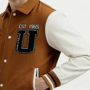 Low Price Fine Quality Quick Dry Men's Letterman Jacket Bulk Quantity Embroidery Patches Varsity Jacket For Men - Product Image 5