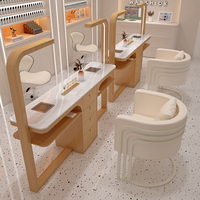 Ensemble de mobilier pour salon de manucure, table et chaise de manucure avec aspiration de poussière, rangement et lampe, équipement de beauté en gros
