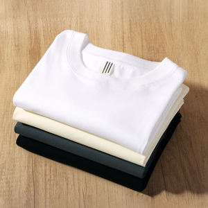 Camiseta de Algodón Premium, Cuello Redondo, Corte Regular, Manga Corta/Larga, Lisa, Básica, Informal, Personalizable, al por Mayor - Product Image 1