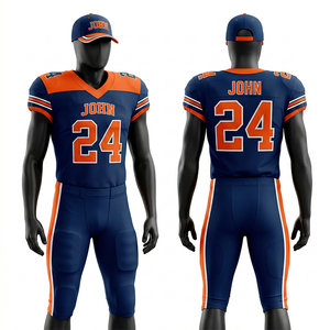 Premium 260GSM Breathable Polyester Mesh Blue Green Panel Men American Football Uniform Custom Sublimation Logo Football Uniform - Product Image 6