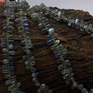 Natural Labradorite Faceted Teardrop Shape Gemstone <b>Beads</b> Strands 4 to 9mm <b>Loose</b> <b>Beads</b> for Jewelry Making Wholesale Bulk Factory - Product Image 5