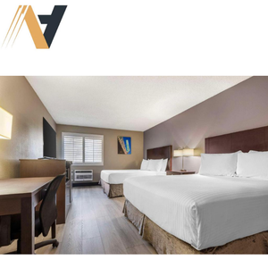 Ensembles de meubles de chambre à coucher d'hôtel solides réglables en bois modernes en métal de marque Best Western | King Twin en lin durable et écologique - Product Image 2