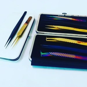 Vired Impex Professional Stainless Steel Fiber <b>Lash</b> Eyebrow Tweezers <b>Cluster</b> Tweezers Curved Tip High Quality Durable Precision - Product Image 6