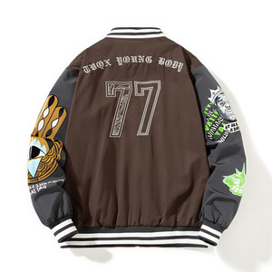 Wholesale Custom Unisex Varsity <b>Jackets</b> with Stand Collar <b>Heat</b> Transfer Logo Design Reversible Eco-Friendly Winter Casual Cotton - Product Image 3