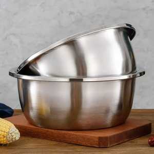 Large Deep Stainless Steel Mixing Bowl High Capacity Metal Flour Basin Professional Kitchen Food Grade <b>Salad</b> Soup Serving Bowl - Product Image 3