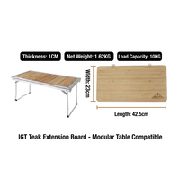 Table pliante de camping extérieur avec base en H, design Glamping, plateau d'extension portable, ensemble de mobilier de pique-nique et de repas, emballage postal Y