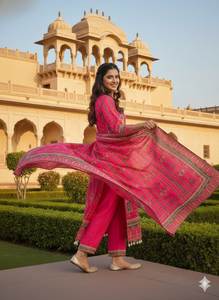 Kurti/Kurta de créateur de mode sud-indienne, rose, avec broderie lourde des deux côtés, sur mesure, à prix raisonnable. - Product Image 2