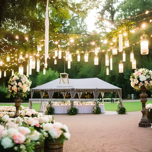 Carpa de Lujo de Múltiples Niveles con Cortinas Doradas para Bodas, Eventos y Jardines - Product Image 1