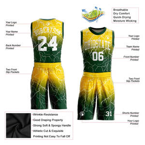 Camisetas de Baloncesto Personalizadas Transpirables 100% Poliéster para Hombre, Nombre, Número, Patrón y Logotipo Personalizados, Impresión Digital, Uniformes - Product Image 5