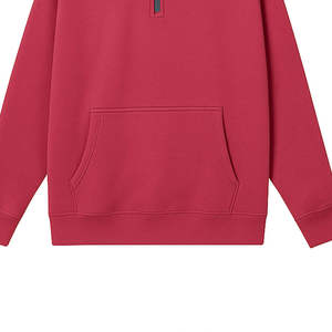 Trendy Autumn Half Zip Front Logo Women Regular Fit Plus Size 100% Cotton Eco-Friendly Custom Print Fleece Hoodie Sweatshirt - Product Image 3