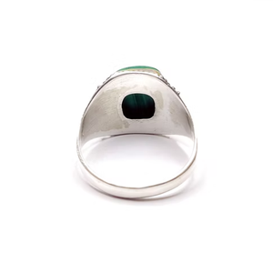 Natural Malachite <b>Ring</b> 925 Sterling Silver Handmade Green Gemstone <b>Statement</b> <b>Ring</b> for Women JAIPUR SILVER - Product Image 4