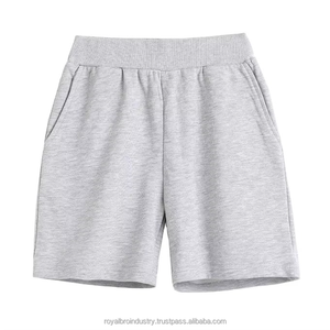 Shorts amples pour hommes en coton 100% écologique, style basique uni, 220g, taille haute, anti-plis, respirant, avec logo frontal, style streetwear - Product Image 6
