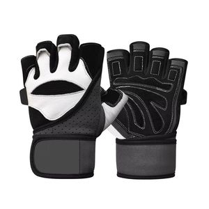 Gants de musculation renforcés noir et blanc avec large sangle de maintien du poignet pour l'entraînement en salle de sport – Vente en gros fabricant - Product Image 2