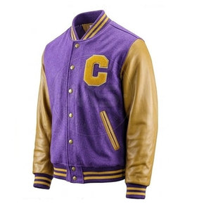 Chaquetas Varsity de Invierno para Hombre con Logotipo Personalizado, Parches Bordados, Puños Acanalados, Tejido Transpirable de Algodón/Lana Ecológico - Product Image 2