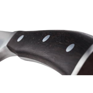 Couteau utilitaire de 6 pouces, acier inoxydable, lame de précision tranchante, manche en bois brun foncé, triple rivet, multi-usages, professionnel, cuisine - Product Image 6