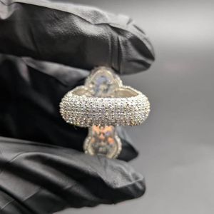 Iced Out <b>Cross</b> <b>Ring</b> Luxury Hip Hop Bling Statement <b>Ring</b> Diamond Look <b>Silver</b> Fashion Jewelry Gift - Product Image 5
