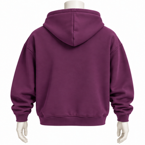 เสื้อฮู้ดดี้ผู้ชายแบบซิปเต็มตัว แบรนด์ Plum ตกแต่งด้วยตัวอักษรปักแบบเชนิลล์ ผ้าฟลีซหนานุ่ม ทรงโอเวอร์ไซส์ สไตล์ลำลองแนวสตรีทแวร์ มีกระเป๋าจิงโจ้ - Product Image 2