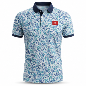เสื้อกอล์ฟแขนสั้นผู้ชาย พิมพ์ลายดิจิตอลด้านหน้า โลโก้ ผ้าถักโพลีเอสเตอร์ 100% แห้งเร็ว ออกแบบได้ตามต้องการ - Product Image 3