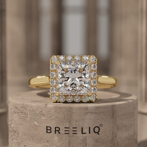 14K White Gold Princess Cut Halo Diamond Engagement Ring 2CT Square Center Classic <b>Bridal</b> Ring Fine Jewelry Supplier - Product Image 1