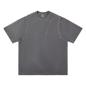 ผู้ผลิตเสื้อยืดแบบแผงต่อผ้าตามสั่ง รับผลิตเสื้อยืดแบบ OEM ตัดเย็บเสื้อยืดแบรนด์ส่วนตัว เสื้อยืดสตรีทแวร์ เสื้อยืดแผงต่อผ้าขนาดใหญ่แบบขายส่ง - Product Image 4