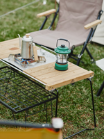 Table pliante d'extérieur en teck pour le glamping, portable, pour le camping, le rangement, le barbecue, le pique-nique, les excursions en voiture, mobilier d'extérieur