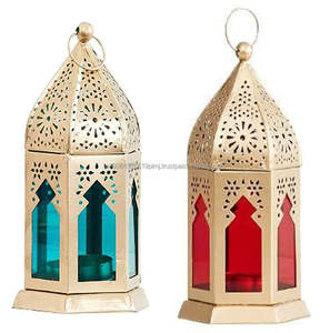 Haute qualité disponible or marocain Ramadan décoratif bougie lanterne personnalisé métal bougie lanterne pour noël décor lanternes - Product Image 4
