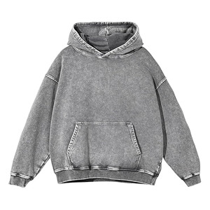Sweat à capuche oversize délavé pour homme, style vintage, unisexe, streetwear pour couples, coupe décontractée - Product Image 5