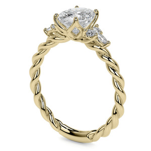 แหวนทองคำแท้ 18k ดีไซน์หรูหรา ทันสมัย ประดับเพชรทรงรีเพาะเลี้ยง รูปแบบ Twisted Trellis เหมาะสำหรับผู้หญิงและเด็กผู้หญิง - Product Image 2