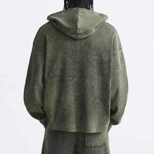 Conjunto de Sudadera con Capucha y Pantalones de Chándal de Felpa Gruesa para Hombre, Estilo Oversize Holgado, Pierna Recta y Bajo Abierto - Product Image 2