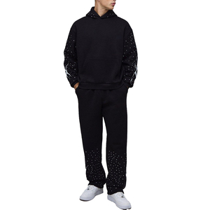 Casual Simple Design Custom Men Rhinestone <b>Tracksuit</b> Elegant Cotton <b>Pink</b> Winter Soft Interior Quick Dry Men Rhinestone <b>Tracksuit</b> - Product Image 1