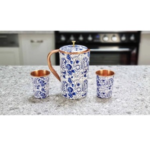 Jarra de Agua de Cobre Impresa a Mano, Calidad Premium, Compre Directamente del Proveedor a Precio de Fábrica - Product Image 1