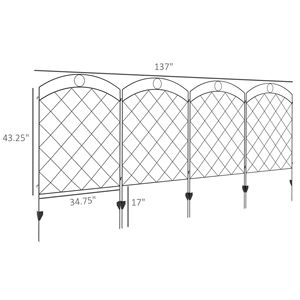 Recinzione Metallica a 4 Pannelli con Design Circolare, Facile Montaggio, Recinzioni in PVC per Giardino, Aiuole e Campi Sportivi - Product Image 3