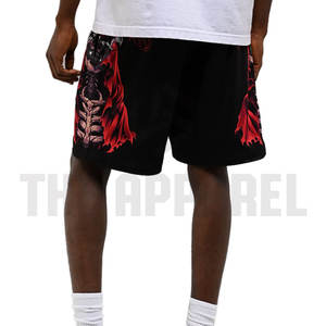 Pantalones Cortos de Malla Personalizados con Estampado Completo, Patrón Colorido, Poliéster, Casuales, Transpirables, de Secado Rápido, Largos hasta la Rodilla, con Cierre de Cordón, para Hombre, Deportivos - Product Image 6