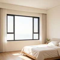 Fenêtre à battant à double vitrage isolant thermiquement, profilé en aluminium haute résistance 6060-T66, ouverture vers l'intérieur, fenêtres oscillo-battantes