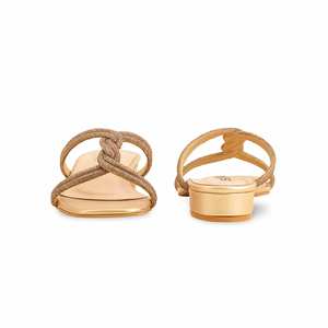 Women's Golden FN7912 <b>Heeled</b> Sandals Elegant <b>Slipper</b> <b>with</b> Fancy Design - Product Image 2