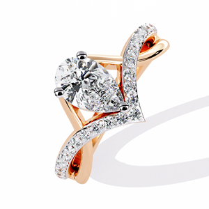 แหวนแต่งงานทรงหยดน้ำสุดคลาสสิกและทันสมัย ทองคำขาว 14K เพชรทรงลูกแพร์ 1 กะรัต ได้รับการรับรองจาก IGI เพชรเพาะเลี้ยงในห้องปฏิบัติการ แหวนหมั้น - Product Image 6