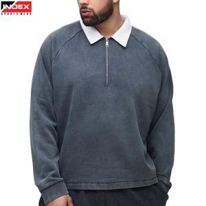 Sudadera de hombre con cremallera de un cuarto, informal, de manga larga, corte moderno, cálida, estilo urbano, lo último en moda. - Product Image 1