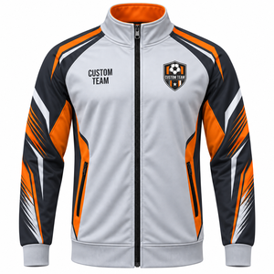 Chaqueta de Entrenamiento de Fútbol Personalizada al por Mayor, Chaqueta Deportiva con Cremallera Completa para Equipos de Fútbol, Ropa de Entrenamiento Personalizada para Equipos - Product Image 4