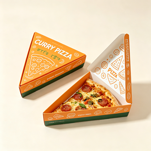 กล่องกระดาษรูปสามเหลี่ยมสำหรับใส่พิซซ่าหรือแซนวิชแบบนำกลับบ้าน เป็นมิตรกับสิ่งแวดล้อม รีไซเคิลได้ พิมพ์โลโก้ได้ - Product Image 3
