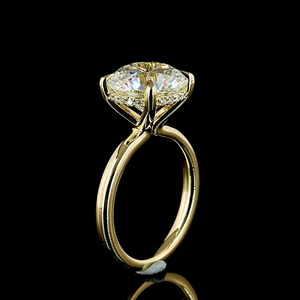 Custom Wholesale IGI Certified 5 Carat Round Lab Diamond Ring 14K Gold Solitaire Rings For Women Fine Jewelry Supplier - Product Image 2