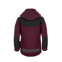 Veste softshell à capuche bordeaux pour homme, coupe-vent, fermeture éclair, résistante à l'eau, pour l'hiver, coupe classique, avec bandes réfléchissantes