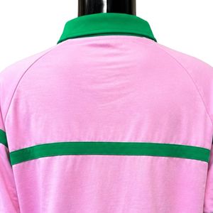 Chemise de rugby rose et verte pour femmes, manches longues, style polo, jersey décontracté, haut de sport, vêtements de mode streetwear, vêtements élégants pour femmes, vente en gros - Product Image 5
