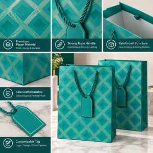 Bolsas de Regalo de Papel de Lujo Personalizadas con Asas, Bolsas de Compras Impresas Premium para Empaquetado Minorista, Regalos de Boutique y Eventos Especiales - Product Image 6