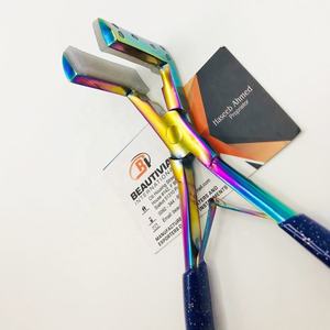 Alicate para extensiones de cabello de Plasma arcoíris de alta calidad, logotipo personalizado ecológico, cinta de acero inoxidable de silicona, herramienta de peinado de pago - Product Image 1