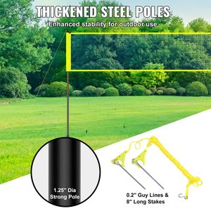 Set Professionale Portatile da Pallavolo per Esterni con Pali in Acciaio Regolabili in Altezza e Sistema di Rete con Pompa in PVC per Campi - Product Image 4